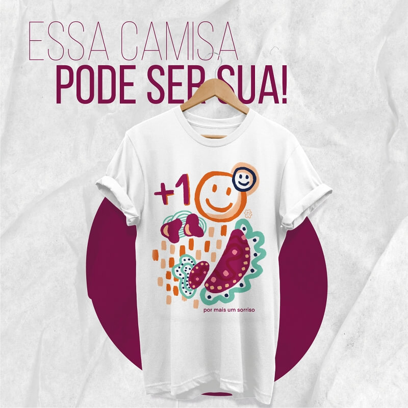 Camisa Branca Por Mais Um Sorriso - Modelo 2