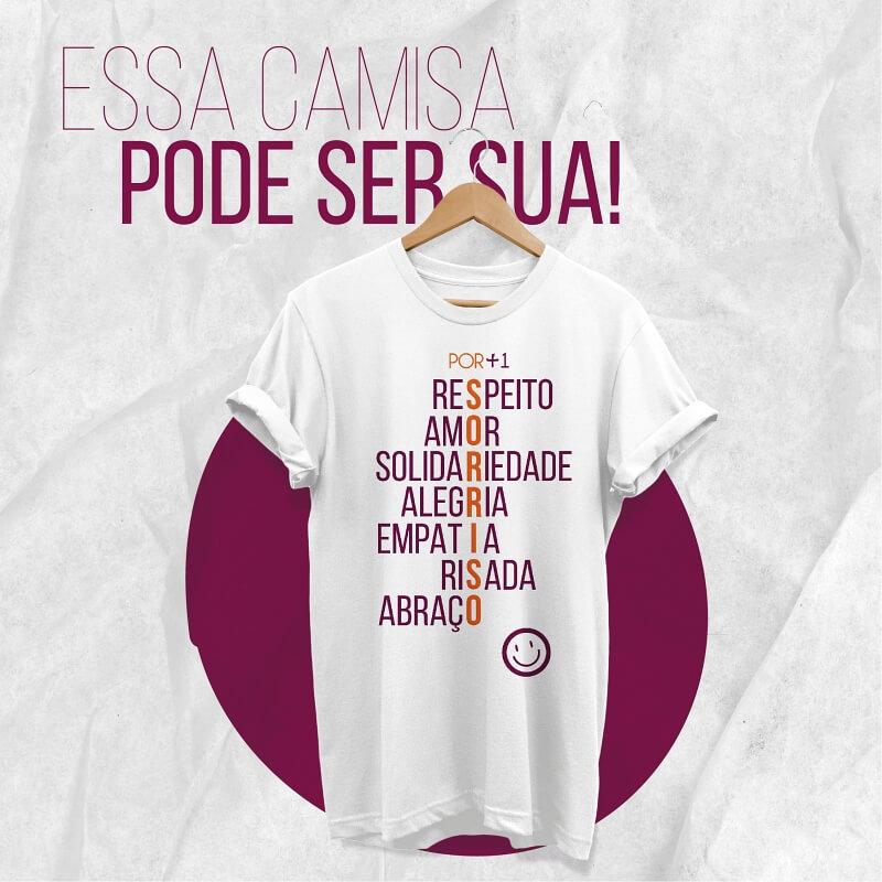 Camisa Branca Por Mais Um Sorriso - Modelo 1